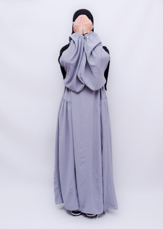 Abaya Ballonärmel Blaugrau - islamische Modest Fashion