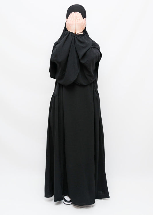 Abaya Ballonärmel Schwarz - islamische Modest Fashion