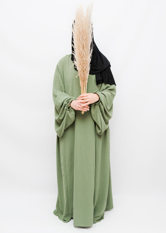 Abaya Ballonärmel Olivegrün - islamische Modest Fashion