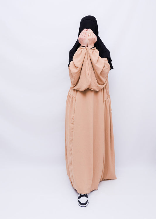 Abaya Ballonärmel Karamell - islamische Modest Fashion